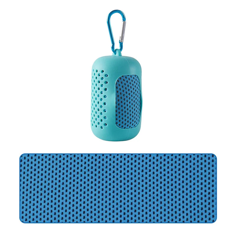 Toalha Fria Portátil em Silicone – Resfriamento Instantâneo & Secagem Rápida