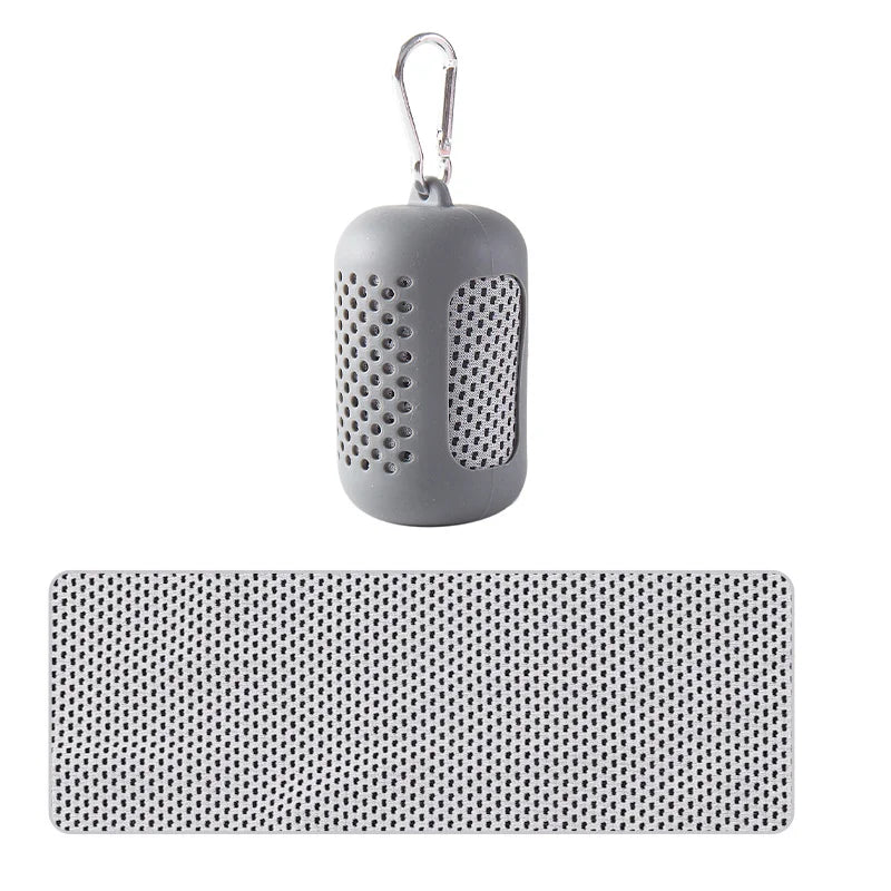Toalha Fria Portátil em Silicone – Resfriamento Instantâneo & Secagem Rápida