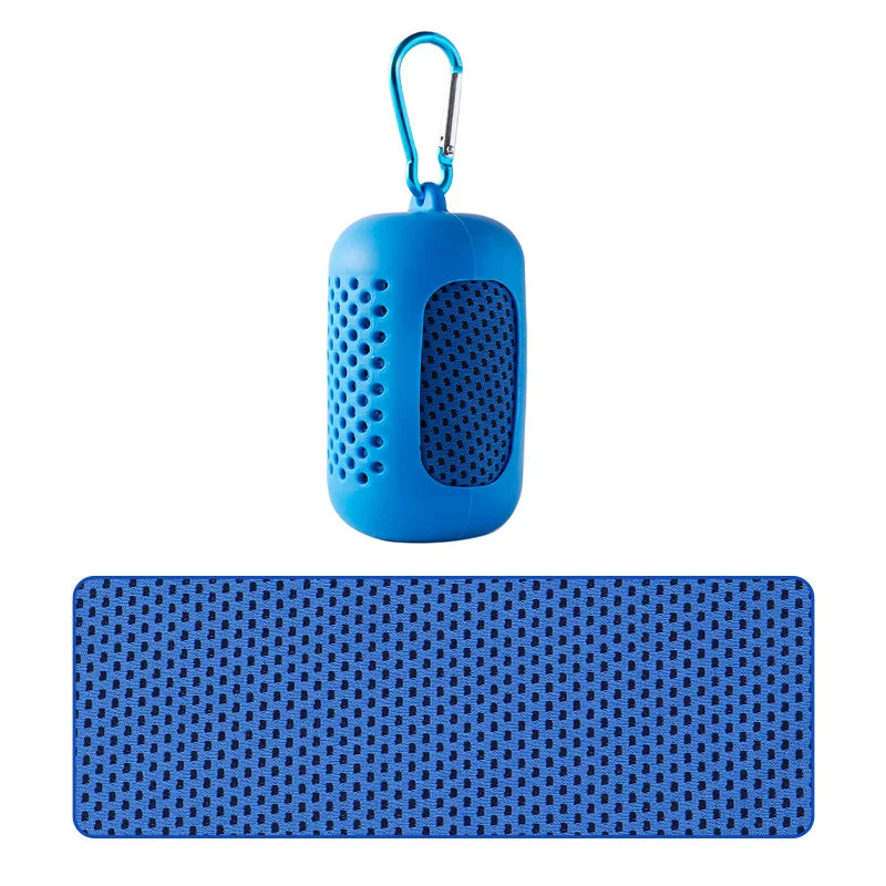 Toalha Fria Portátil em Silicone – Resfriamento Instantâneo & Secagem Rápida